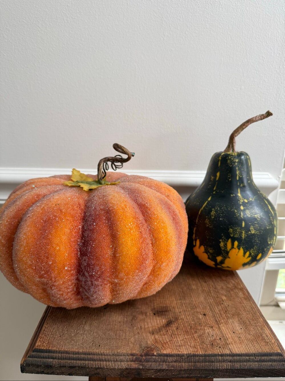 2 Decorative Pumpkin Squash Gourd Fall Autumn 10”
